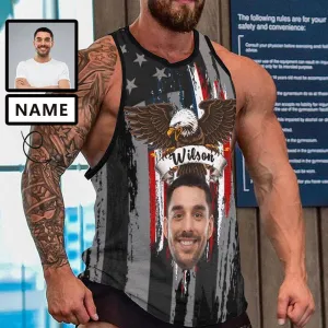 Tank Tops with Custom Face＆Name Personalized Eagle Men's Tank Top