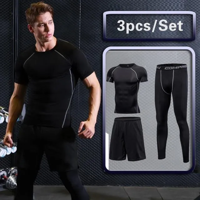 Tights Sports Men's Compression Sportswear Suits training  workout jogging Tracksuit Dry Fit