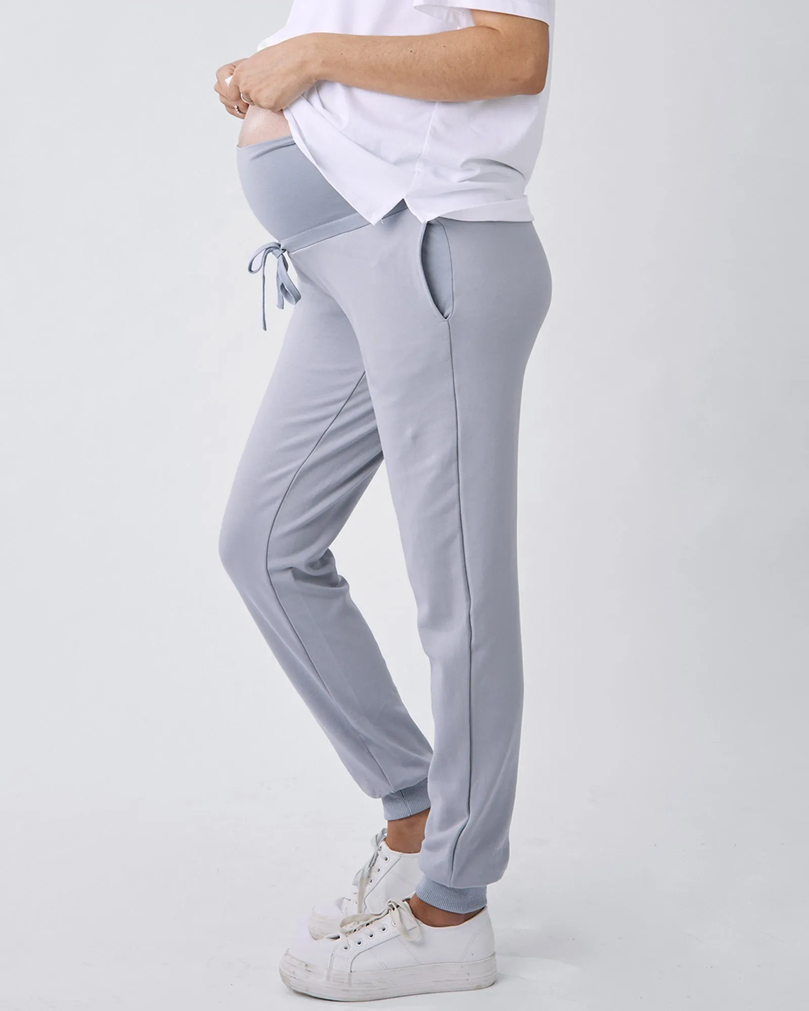 Ultimate Comfort Maternity Sweatpants in Baby Blue