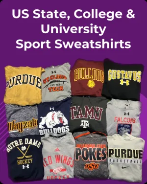 US College University and State Sports Hoodies and Sweatshirts