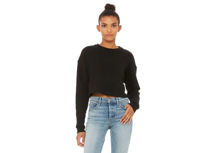 Wholesale Women's Cropped Crew Neck Long Sleeve Sweatshirts