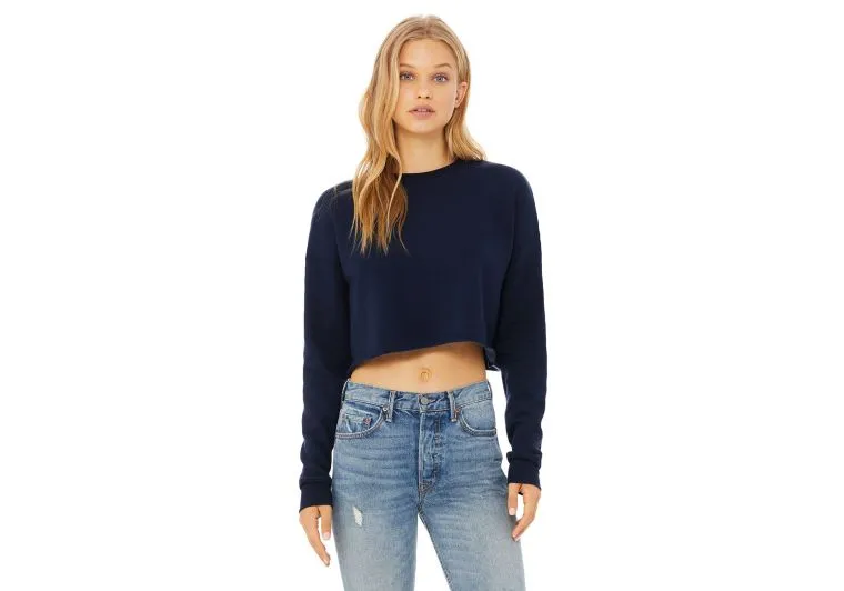 Wholesale Women's Cropped Crew Neck Long Sleeve Sweatshirts