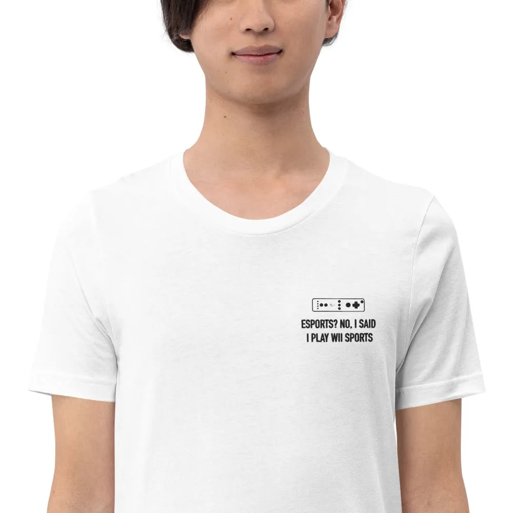 Wii Sports | Embroidered Short-sleeve unisex t-shirt | Feminist Gamer