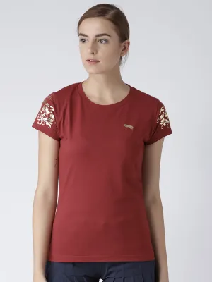 Women Red Casual T-shirt