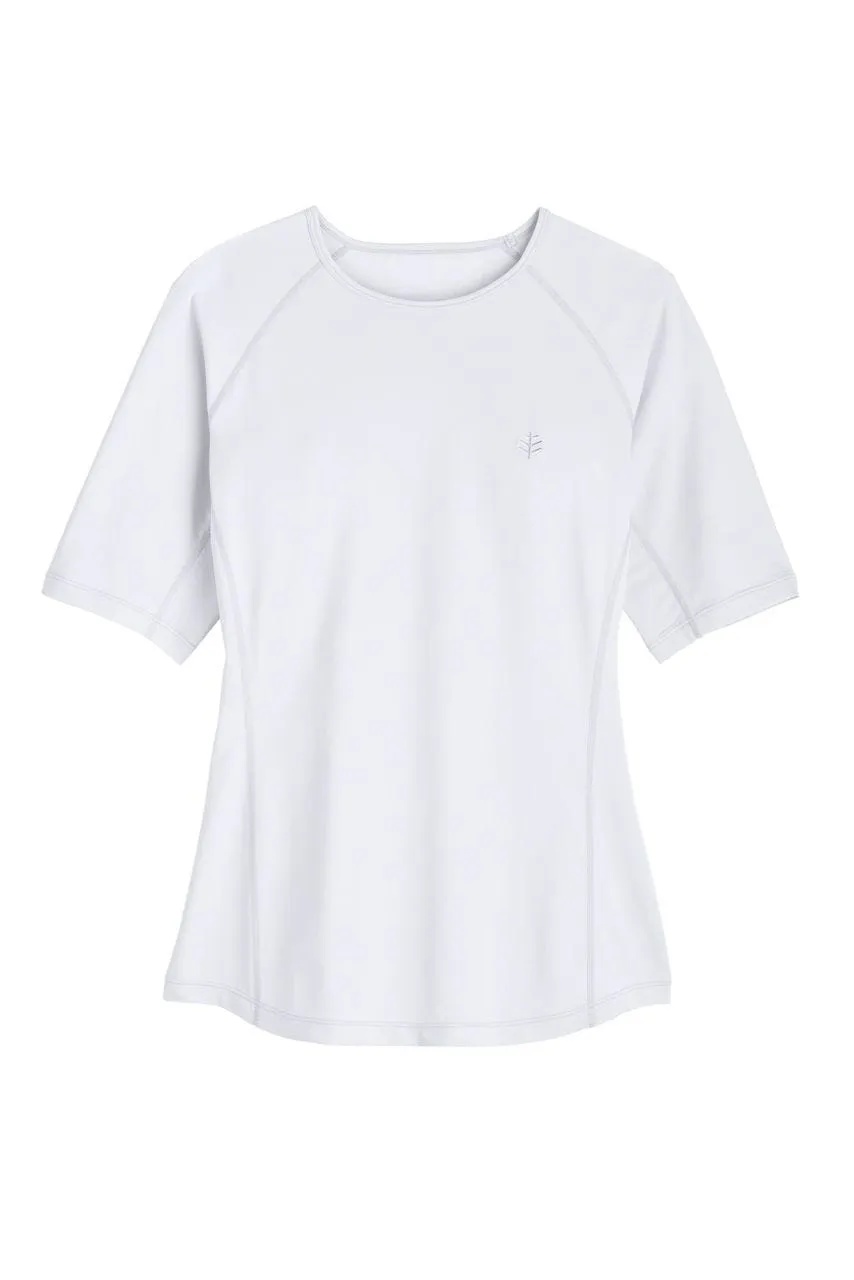 Women's Hightide Short Sleeve Swim Shirt  |  White