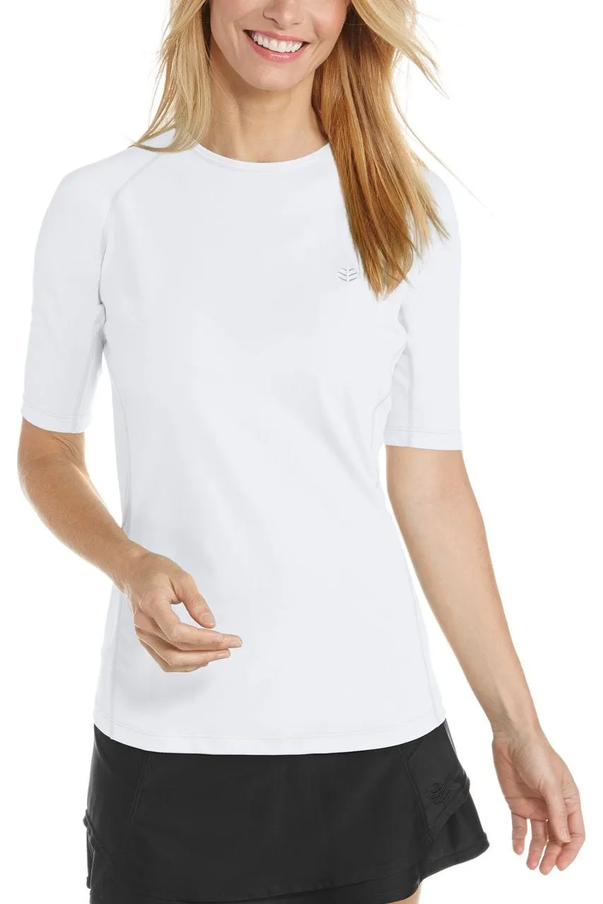 Women's Hightide Short Sleeve Swim Shirt  |  White