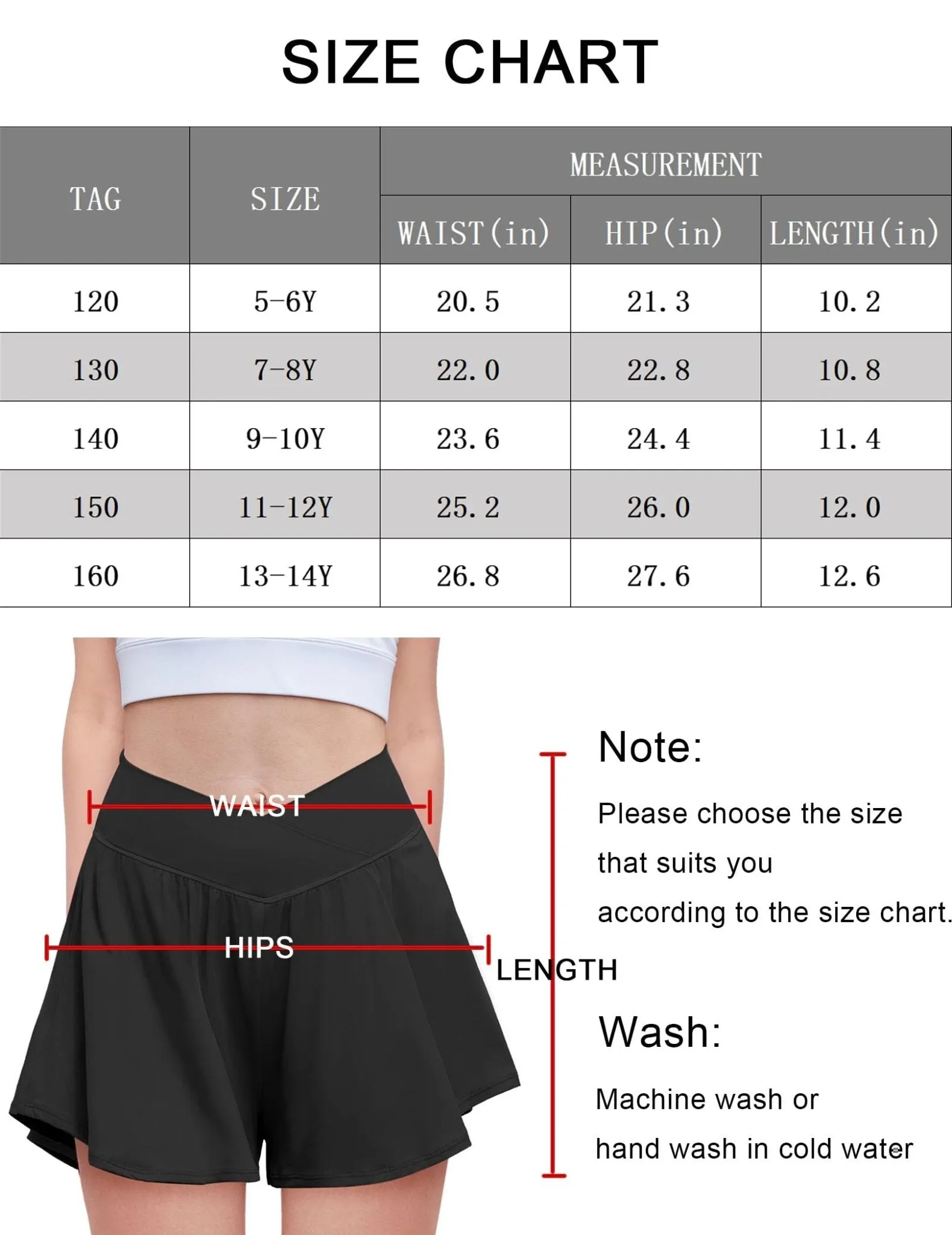 Zaclotre Girls Flowy Shorts with Spandex Liner V Crossover 2 in 1 Athletic Running Shorts with Pockets Kids Butterfly Skorts Black